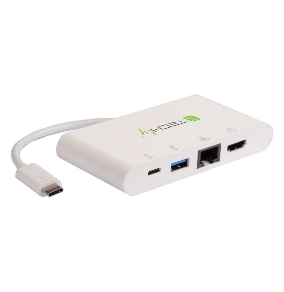 Adapter USB-C na HDMI 4K, USB-A 3.0, RJ45 Gigabit, USB-C PD