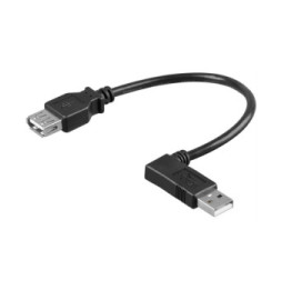 Adapter USB 2.0 USB-A na USB-A kątowy 90° M/M 0,15m