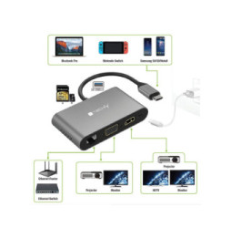 Adapter USB-C na HDMI/VGA/RJ45/USB-C PD/USB-A 3.0/MicroSD