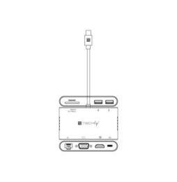 Adapter USB-C na HDMI/VGA/RJ45/USB-C PD/USB-A 3.0/MicroSD