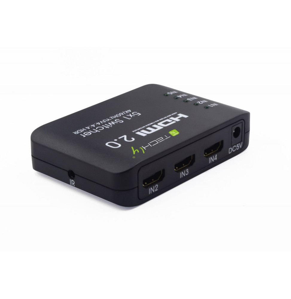 Techly 108637 Switch HDMI 5x1 4K*60Hz HRD z pilotem IR