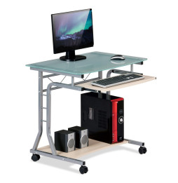 Techly 305687 Biurko pod komputer 80x60cm z szklanym blatem