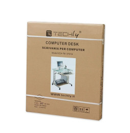 Techly 305687 Biurko pod komputer 80x60cm z szklanym blatem