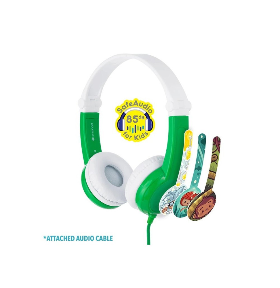 Słuchawki dla dzieci 3+, 85dB, z mikrofonem Connect zielone