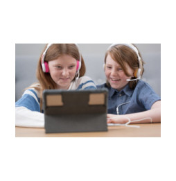 Słuchawki dla dzieci 3+ 85dB z mikrofonem School+, różowe