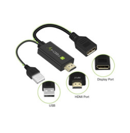 Adapter HDMI z zasilaniem USB na DisplayPort 4K*30Hz M/F
