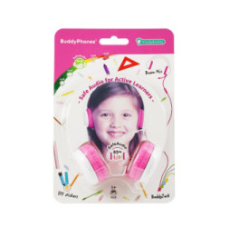 Słuchawki dzieci 3+ 85dB z mikrofonem StudyBuddy różowe