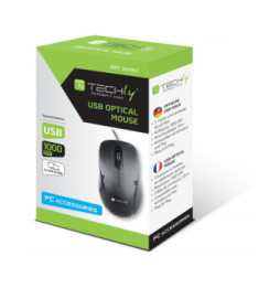 Techly 361063 Mysz komputerowa USB 1000dpi czarna