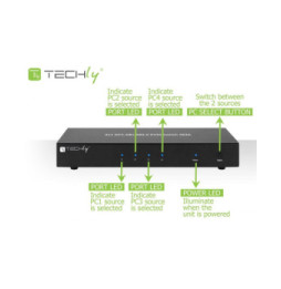 Techly 101935 Przełącznik KVM 4x1 DisplayPort/USB 4K