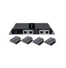 Extender HDMI 1x4 1080p60Hz do 40m po skrętce Kat6 IR PoC