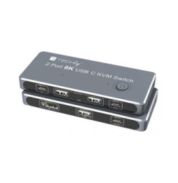 Techly 365528 Przełącznik KVM 2x1 USB-C z DP 1.4 video