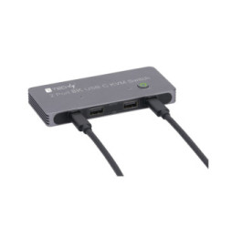 Techly 365528 Przełącznik KVM 2x1 USB-C z DP 1.4 video