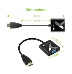 Adapter HDMI na VGA D-Sub 1920x1200 M/F