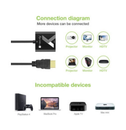 Adapter HDMI na VGA D-Sub 1920x1200 M/F